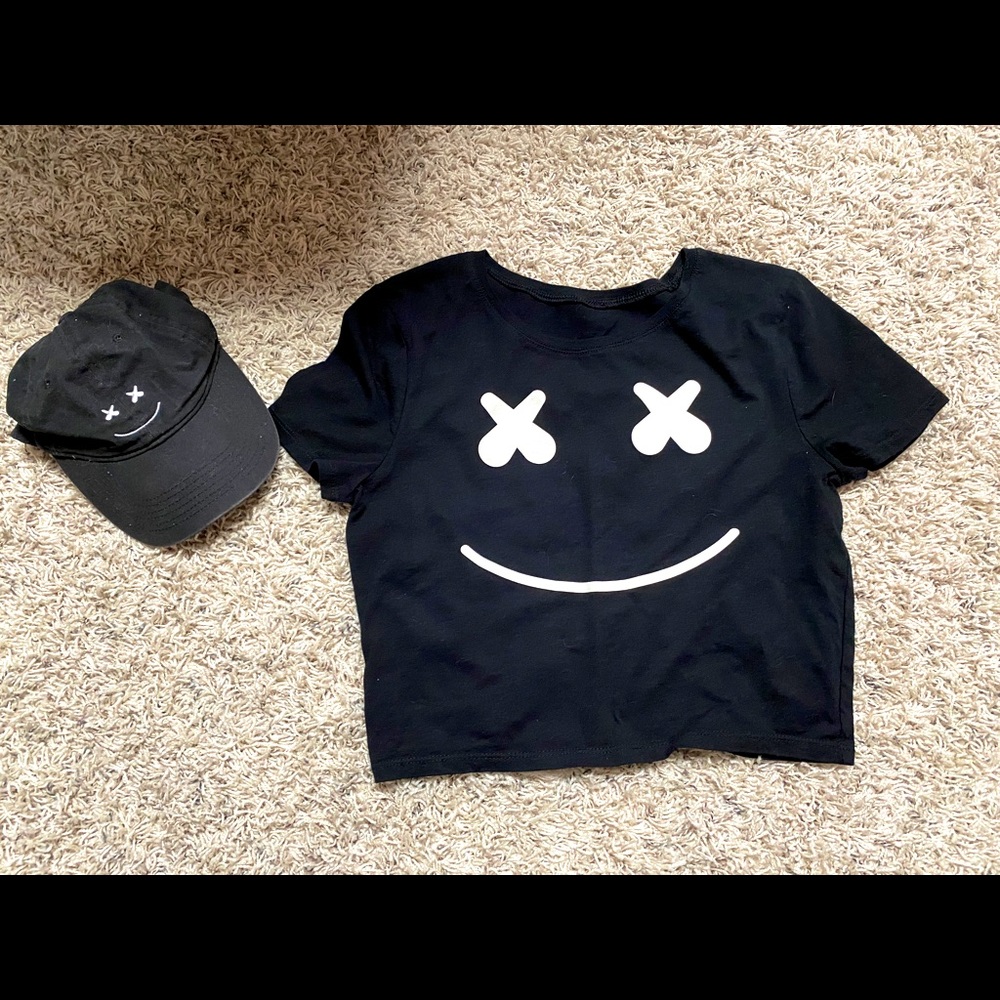 DJ Marshmello Crop Top and hat to match OS